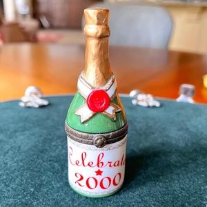 "Celebrate 2000" Porcelain Hinged Champagne Bottle